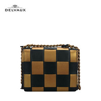DELVAUX 包包女包斜挎奢侈品新品单肩包迷你 Madame系列  黑-金拼色