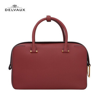DELVAUX 包包女包奢侈品单肩斜挎手提包女大号Cool Box系列 酒红色