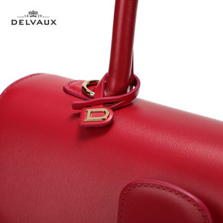 DELVAUX 奢侈品女包单肩斜挎手提包 Brillant系列 覆盆子红中号
