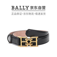 BALLY 巴利 女士皮质B-Chain板扣式皮带腰带黑色 B CHAIN 25 W 40 6237130 80cm