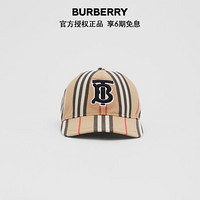 博柏利 BURBERRY 男士典藏米色专属标识图案标志性条纹棉质棒球帽 80269241 L