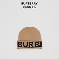 博柏利（BURBERRY）2021秋冬徽标嵌花羊绒毛线帽80239831 典藏米色