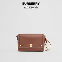 博柏利（BURBERRY）2021秋冬缉明线皮革 Note 斜背包80430551 棕褐色 1