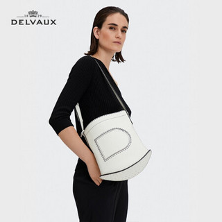 Delvaux 奢侈品包包单肩斜挎手提女包拉链开合手袋 Pin Daily外缝线系列 沙色-白外缝线