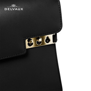 DELVAUX 21春夏奢侈品女包单肩斜挎手提包Tempete PM系列 黑色