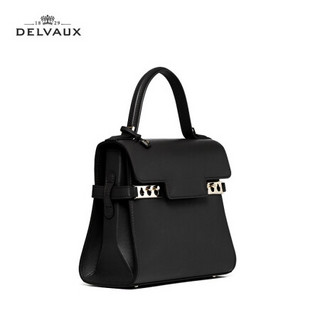 DELVAUX 21春夏奢侈品女包单肩斜挎手提包Tempete PM系列 黑色