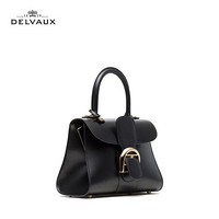 DELVAUX 女包奢侈品包包单肩斜挎手提包迷你 Brillant系列 黑色
