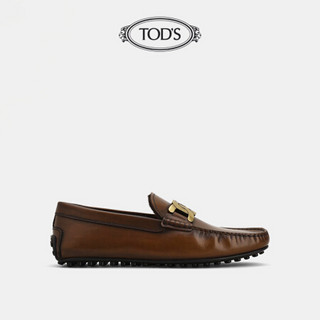 TOD'S官方2021早秋新品男鞋男士KATE系列牛皮豆豆鞋男一脚蹬 深棕 40.5