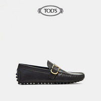 TOD'S官方2021早秋新品男鞋男士牛皮豆豆鞋男一脚蹬时尚休闲 深棕色 38.5