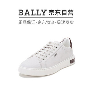 巴利 BALLY 男士皮质系带休闲运动鞋板鞋米白色棕尾 MIKY 177 6237756 7/41码