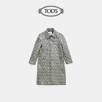 TOD'S官方2021早秋新款女装女士棉法兰绒夹棉风衣女格纹时尚 彩色 38