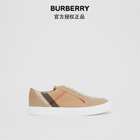 博柏利 BURBERRY House 棕褐色格纹拼皮革运动鞋80243301 37