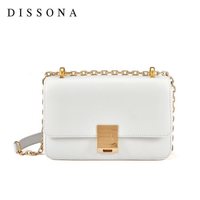DISSONA迪桑娜女包2021夏季新款潮风琴包小方包时尚单肩链条包百搭斜挎包 白色