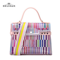 DELVAUX 奢侈品包包女包女士新品单肩斜挎手提包 小彩虹-樱花粉 春夏限定