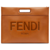 芬迪 FENDI 奢侈品 女士中号单肩手提包棕色皮革 7VA480AC9L F0NMU