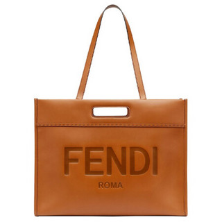 芬迪 FENDI 奢侈品 女士中号单肩手提包棕色皮革 7VA480AC9L F0NMU