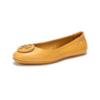 托里·伯奇 TORY BURCH 奢侈品 TB女鞋 羊皮平底鞋船鞋芭蕾舞鞋芥末黄 79520 700 7.5/38码