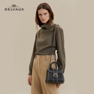 Delvaux 21秋冬新品奢侈品女包女士包包Brillant 小牛皮手袋 英伦绿-白 迷你