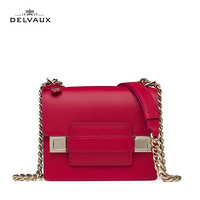 DELVAUX 包包女包斜挎奢侈品新品单肩包小号Madame系列 覆盆子红-青瓷色