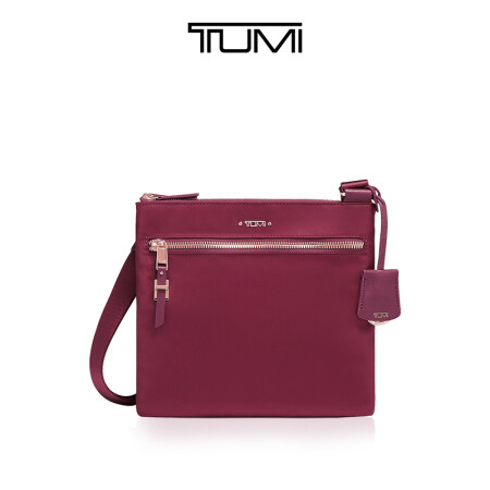TUMI 秋冬新款TUMI/途明Voyageur系列简约纯色女士单肩斜挎背包 浆果色/0196328BER