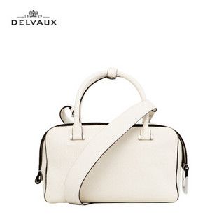 DELVAUX 包包女包奢侈品单肩斜挎手提包女中号 Cool Box系列 白色-黑色