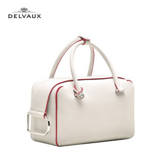 DELVAUX 包包女包奢侈品单肩斜挎手提包女中号 Cool Box系列 白-覆盆子红