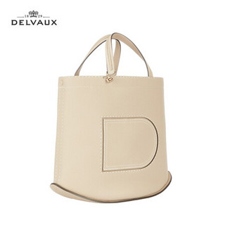 Delvaux 奢侈品女包女士包包经典系列 Pin Cabas 小牛皮手提袋 沙色白色