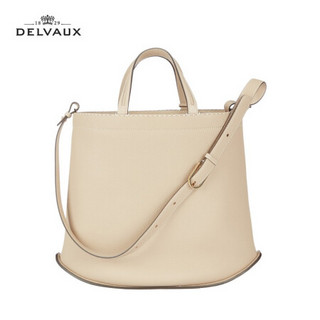 Delvaux 奢侈品女包女士包包经典系列 Pin Cabas 小牛皮手提袋 沙色白色