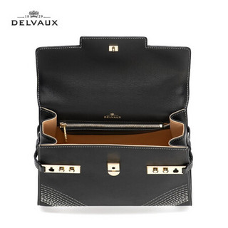 Delvaux 21秋冬新品女包女士包包Tempete系列Fade Away单肩斜挎手提包 黑色