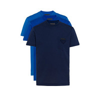 普拉达 男士T恤 （三件装）PRADA UJN677S202-1UOB-F00ZJ 皇家蓝色/亮蓝色/淡蓝色 XXL