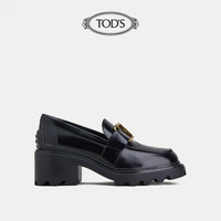 托德斯 TOD'S官方2021早秋新款女鞋女士牛皮粗跟乐福鞋女一脚蹬夏季 黑色 39
