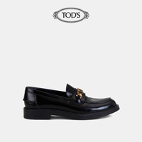 托德斯 TOD'S官方2021早秋新款女鞋女士牛皮乐福鞋女一脚蹬夏季休闲 黑色 37