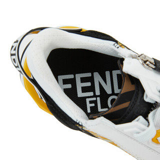 芬迪 FENDI 女士Fendi Flow系列黄色尼龙FF Vertigo图案低帮鞋 8E8035 AF69 F1EBW 7/37