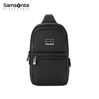 Samsonite 新秀丽 胸包总裁包男士单肩包竖式胸包配皮斜挎包时尚商务HO0*09011黑色