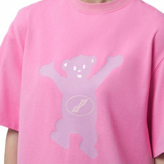 WE11DONE 男女同款 温感变色泰迪熊印花短袖T恤 粉紫色 WD-TT8-20-103-U-PK  S