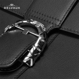 Delvaux 新品奢侈品包包女包 单肩手提包Logo Buckle Brilant 黑色