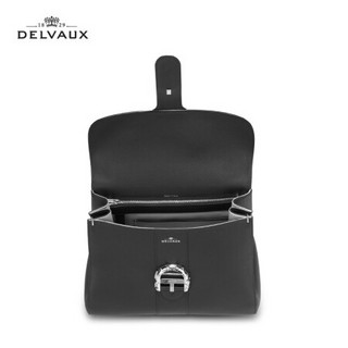 Delvaux 新品奢侈品包包女包 单肩手提包Logo Buckle Brilant 黑色