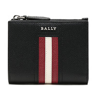 BALLY 巴利 男士黑色红白条纹皮质短款钱包钱夹 TUNNER LT 10 6229036