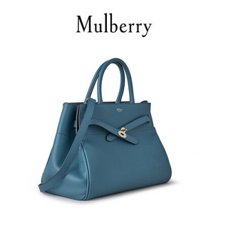 Mulberry/玛珀利2021秋冬新款Bayswater 饰带手提包单肩包 HH6328 金属蓝色