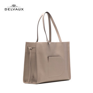 Delvaux 21秋冬新品女包奢侈品包包 D tote托特单肩手提包 大象灰