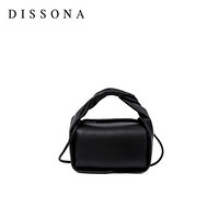 DISSONA迪桑娜小方包 2021新款设计师小众时尚羊皮轻便女包单肩斜挎包包 黑色