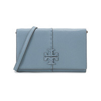 TORY BURCH 托里·伯奇 TORY BURCH 奢侈品 TB女包 MCGRAW系列牛皮革单肩斜挎包手拿包灰蓝色 64502 400