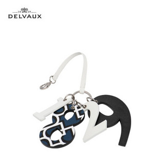 DELVAUX 21秋冬新品奢侈品 1829数字包挂包包配饰挂件 普鲁士蓝-白色-黑色