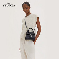 Delvaux 奢侈品女包新品包包奢Brillant Mini字母印花单肩斜挎手提包 黑色