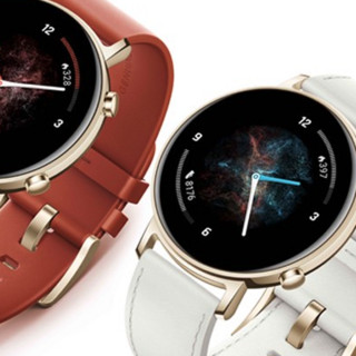 HUAWEI 华为 WATCH GT 2 时尚款 智能手表 42mm 金色表壳 凝霜白橡胶表带（GPS、血氧）