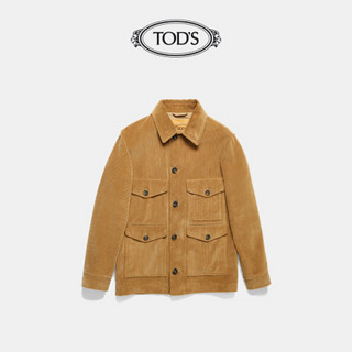 托德斯 TOD'S官方2021秋冬新款男装灯芯绒多口袋大衣休闲男士外套 米黄色 XL