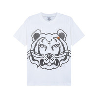 KENZO 凯卓 高田贤三 KENZO 21秋冬 女士K-tiger系列棉质圆领短袖T恤白色虎头图案