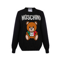 MOSCHINO 奢侈品 女士棉质泰迪熊长袖针织衫0910 0502 V1555 黑色 XXS码