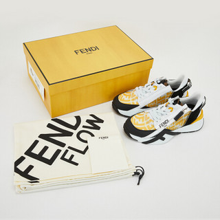 芬迪 FENDI 女士Fendi Flow系列黄色尼龙FF Vertigo图案低帮鞋 8E8035 AF69 F1EBW 9/39