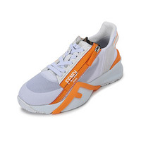 芬迪 FENDI 女士织物等多种面料Flow网面系带休闲运动鞋白色橙色 8E8035 AF5R F0UP4 7/37码
